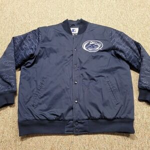 Penn State Nittany Lions Jacket Men 3XL Blue Starter Sleeve Print Logo Embroider